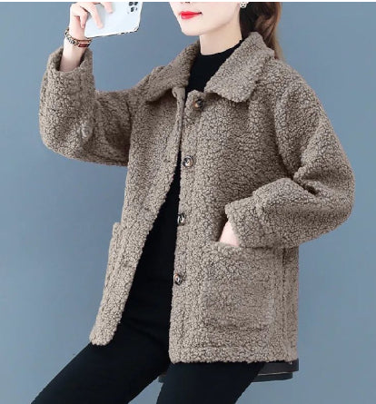 Autumn And Winter Lambswool Women's Short Jacket