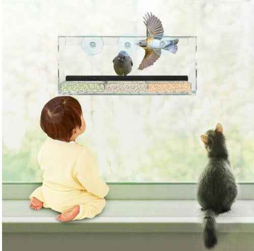 Acrylic Bird Feeder - Clear Design - Amanluxe