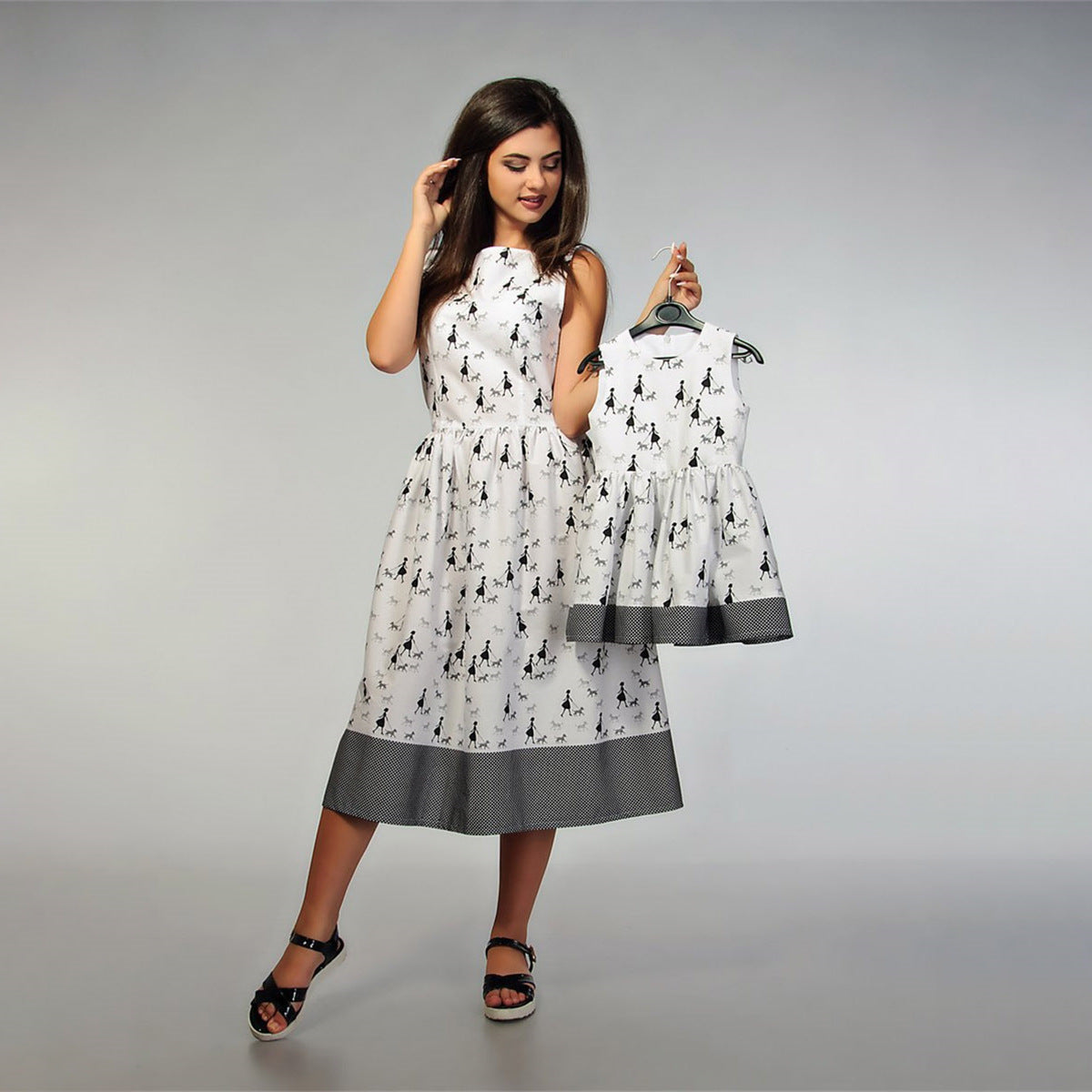 Summer Sleeveless Parent-Child Dresses Mother And Women'S Vest Dress