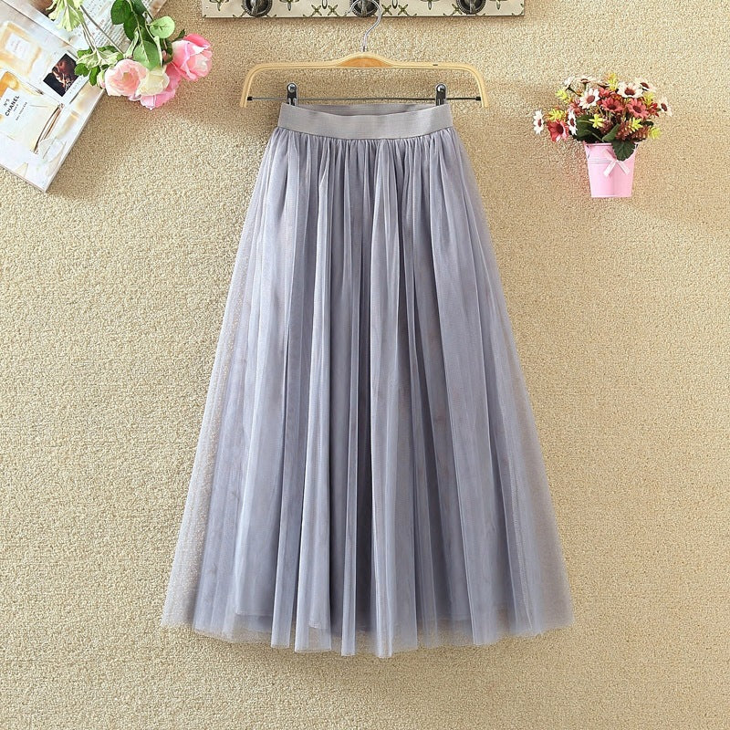 New Skirts Women's High Waist Mid-Length A-Line Skirt