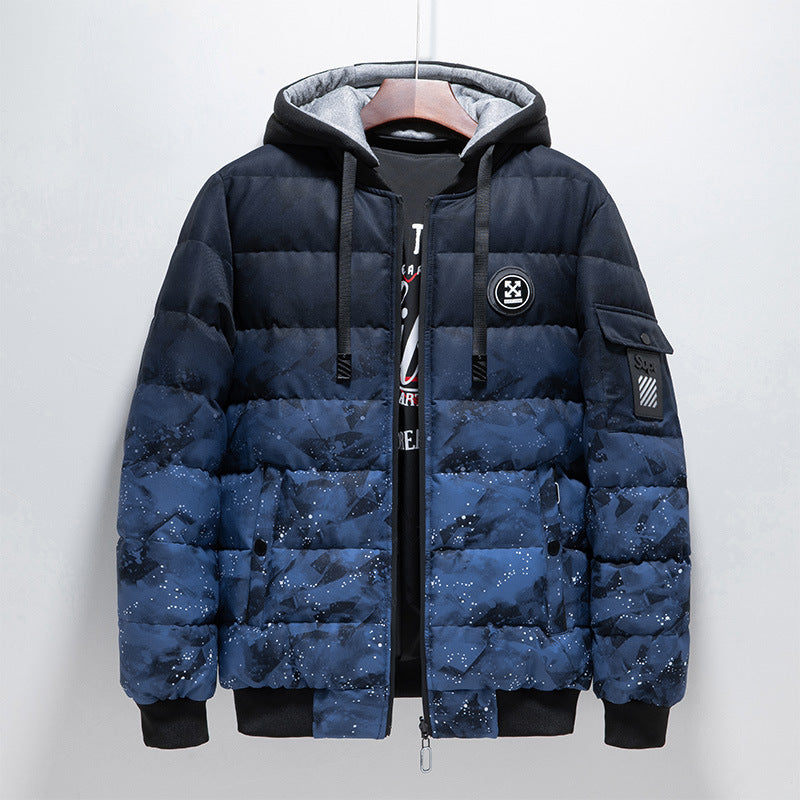 Men's Down Padded Jacket Autumn And Winter Hooded Thick Padded Jacket