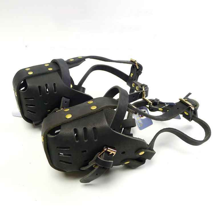 Cowhide Dog Muzzle - Medium Large Dogs - Amanluxe