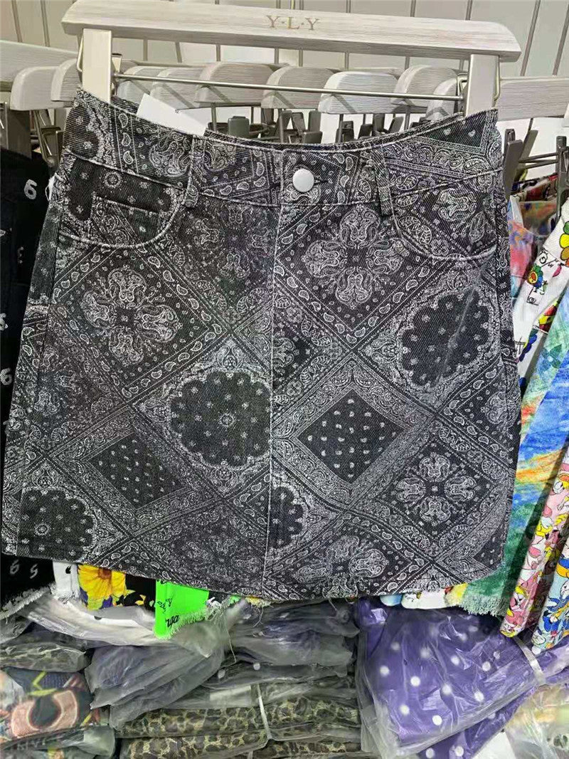 Denim Skirt Women Summer Korean Style High Waist All-match