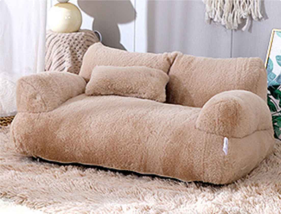 Luxury Cat Bed Sofa - Winter Warm Plush - Amanluxe