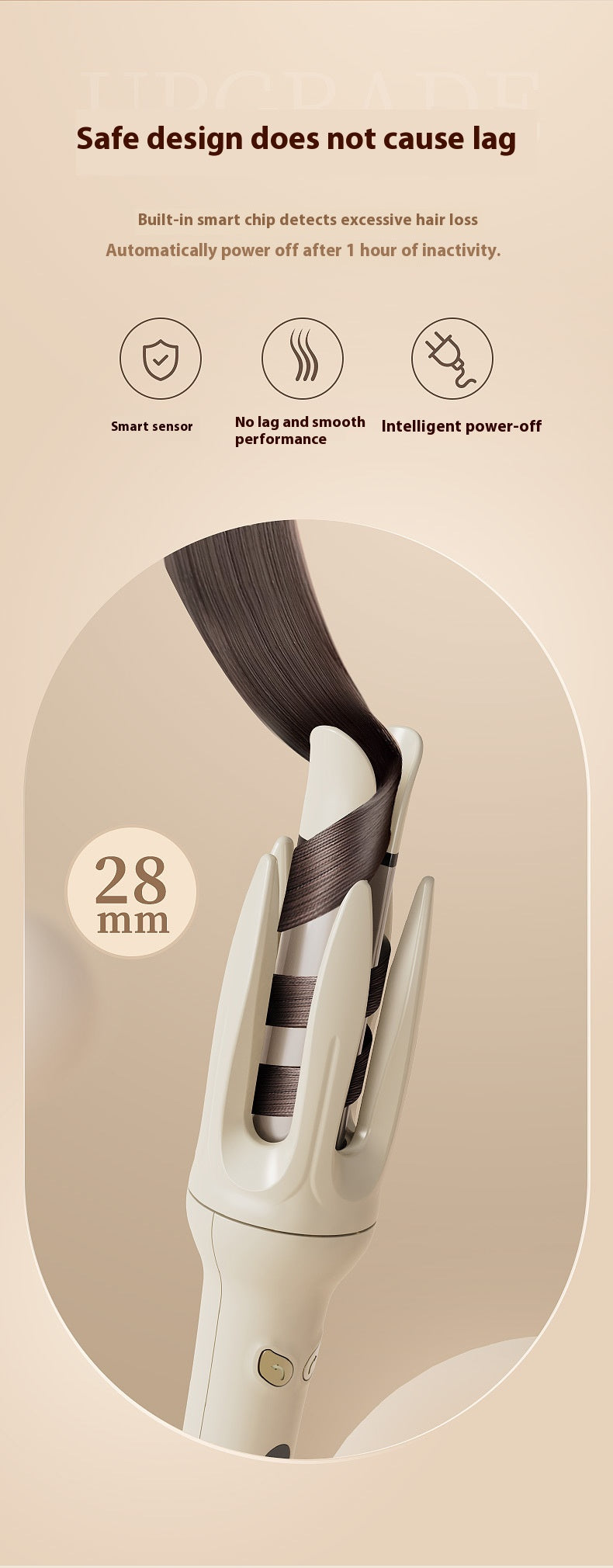 Automatic Curling Iron, Large Wave Negative Ion Long-lasting Styling Curling Artifact, Perm Stick, Rotating Curler