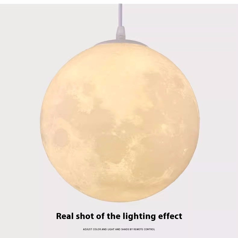 3D Moon Chandelier Simple Bedroom Bedside Ball Lamp