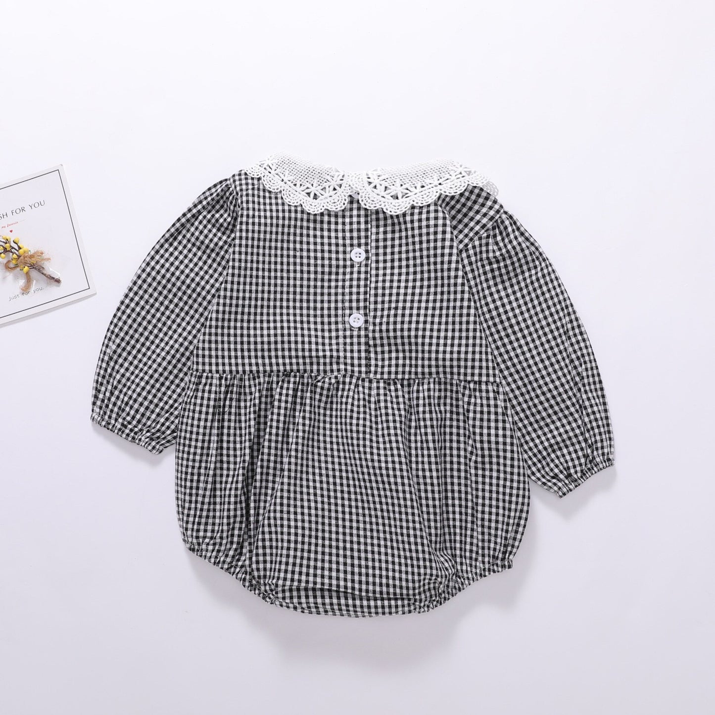 Plaid baby long sleeve Romper