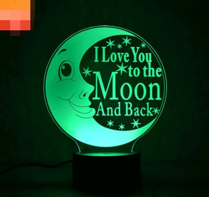 new LOVE moon 3D night light Smart home table lamp Energy-saving LED lamp