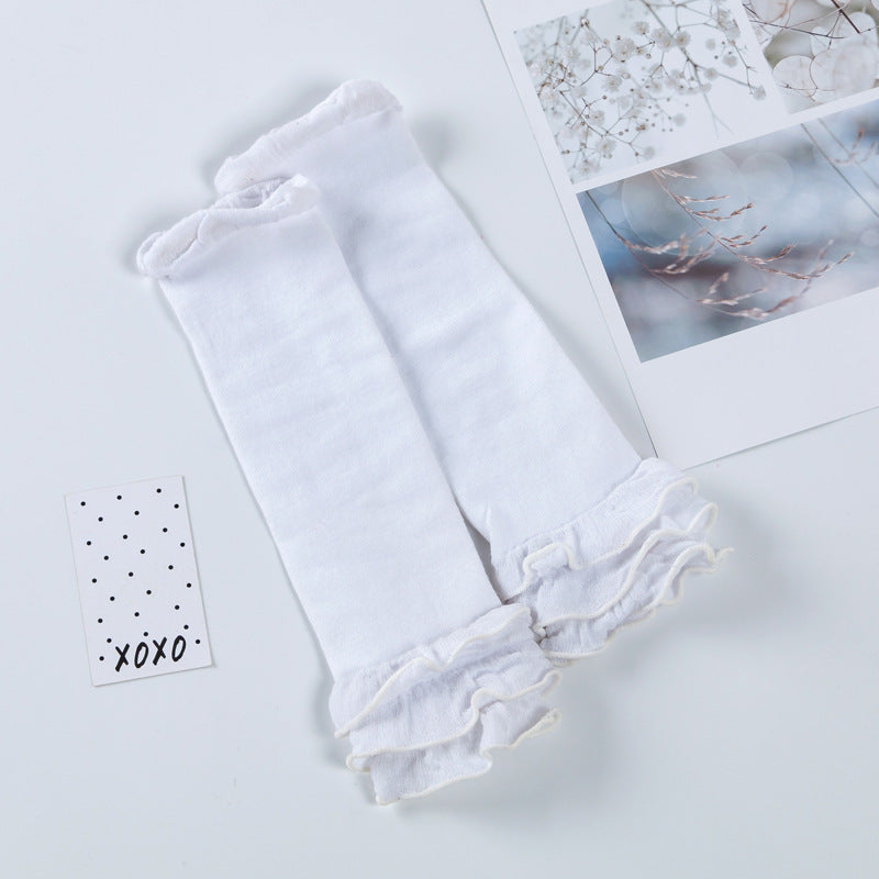 Factory direct sale baby knee socks with wooden ears and wave pattern baby crawling socks knee non-slip knee socks