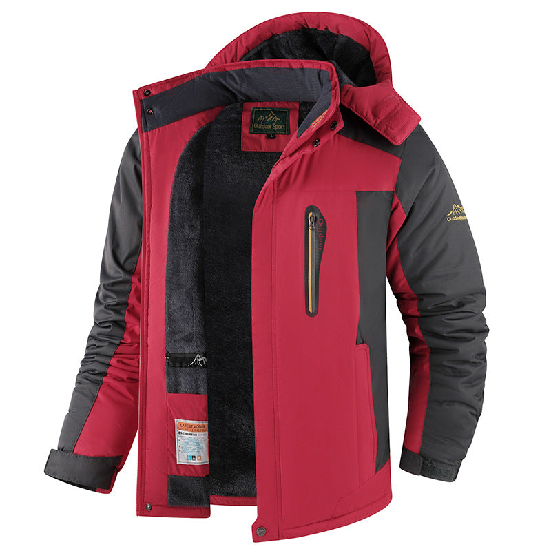 Winter Men's Fleece-lined Thick Outdoor Jacket