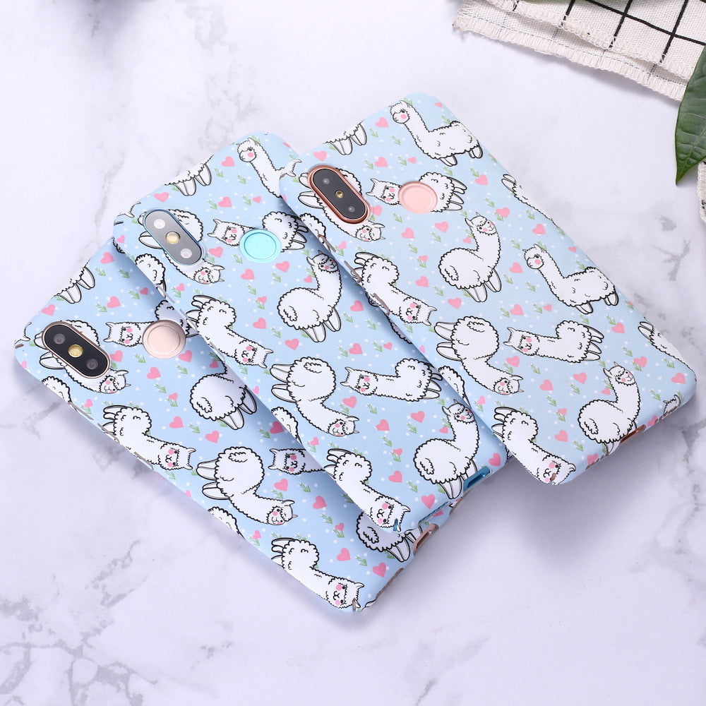 Cute Alpaca Water Sticker Frosted Phone Case