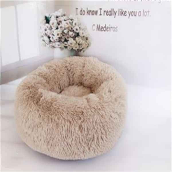Round Cat Mattress - Long Fur Winter Pad - Amanluxe