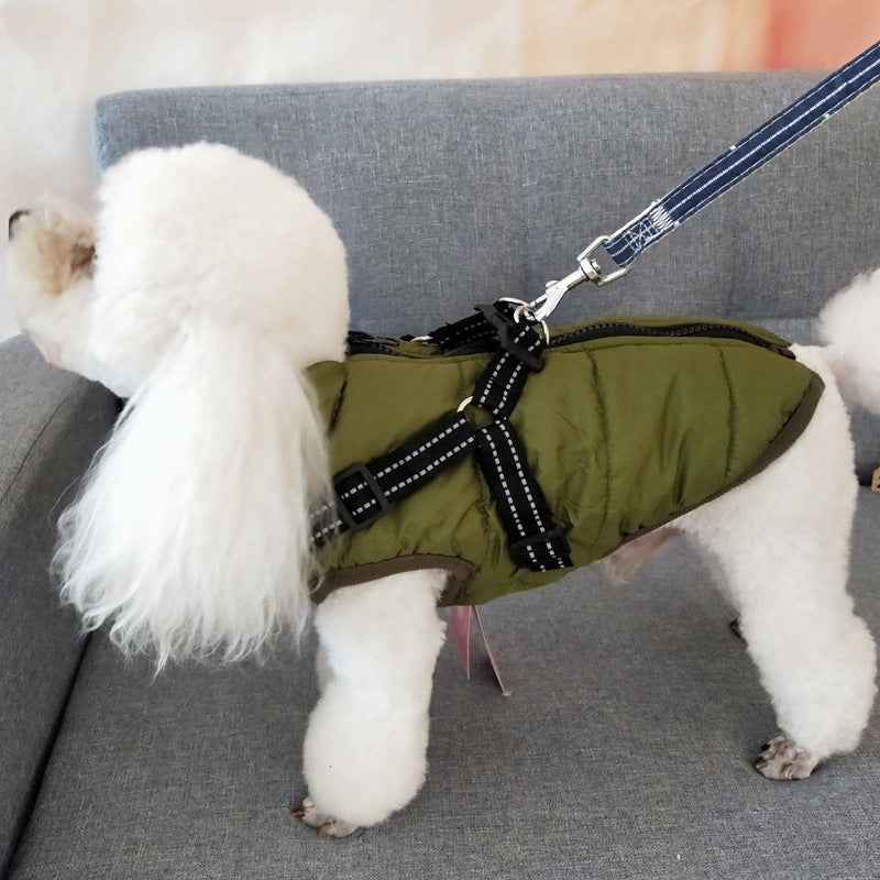 Waterproof Dog Coat with Harness - Winter - Amanluxe