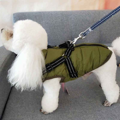 Waterproof Dog Coat with Harness - Winter - Amanluxe
