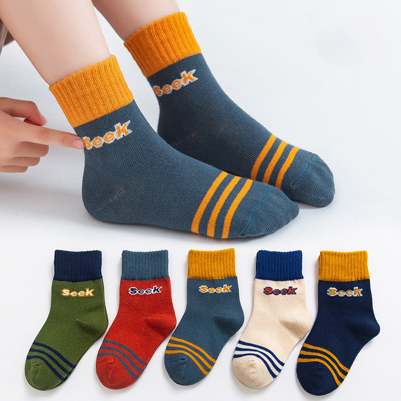 Autumn and winter children's socks cotton in tube baby socks