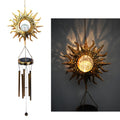 Solar Wrought Iron Hollow Moon Wind Chime Lamp