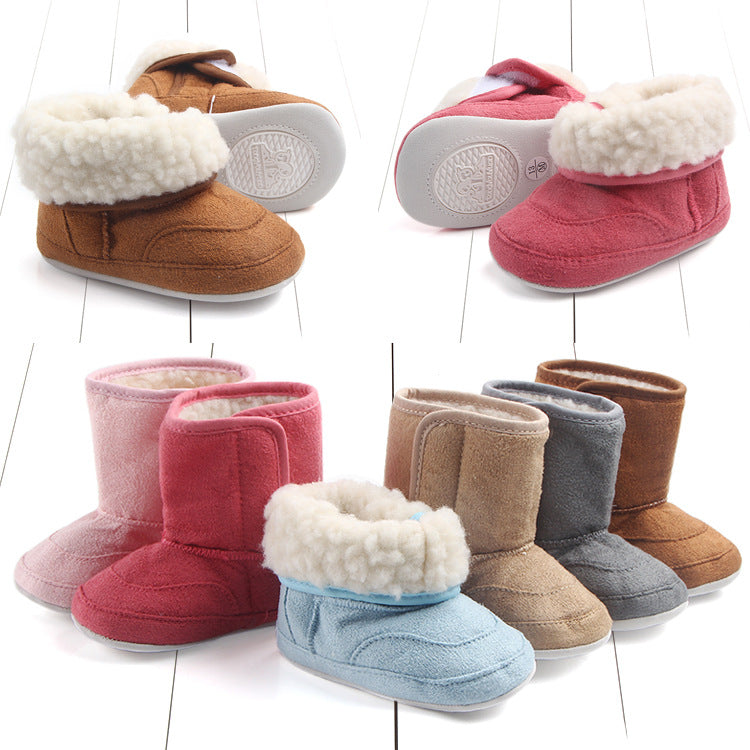 Suede cotton baby walking shoes baby soft soled shoes