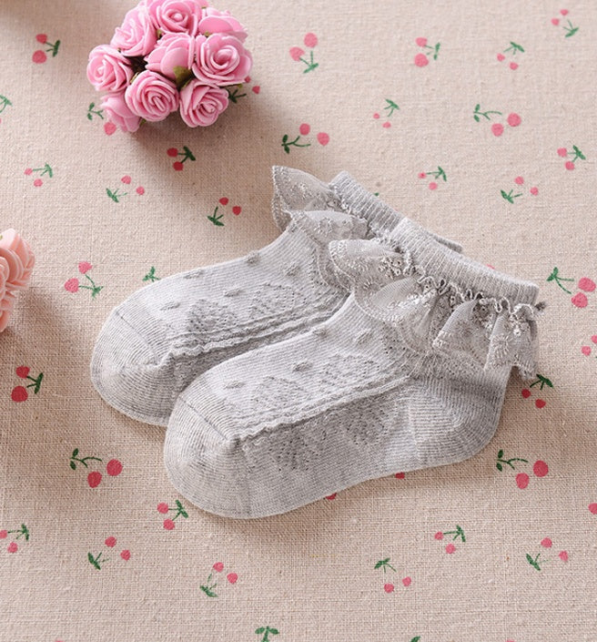 Children's lace boat socks Children's socks Girls baby mesh socks Thin lace princess socks