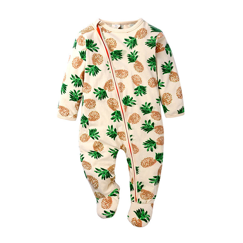 Baby Double Zipper Baby Long Sleeved Climbing Spring Jacket