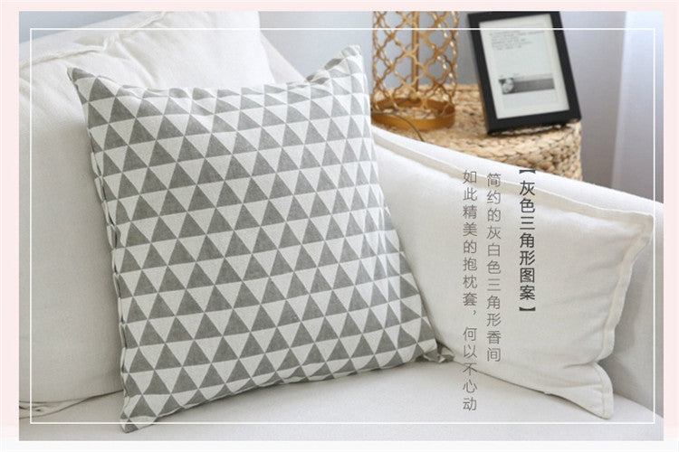 Literary  Sofa Cushion Pillow Cushion Cover Lattice Hug Pillowcase