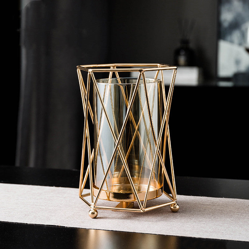 European Style Iron Candle Holder Romantic Home Candlelight Dinner Props Nordic Table Decorations