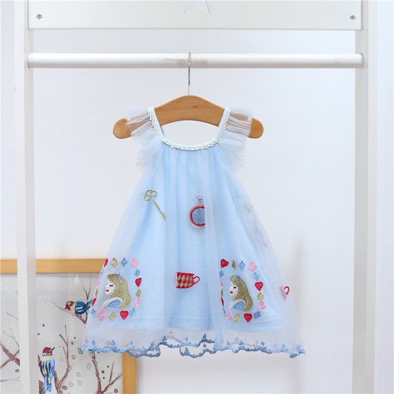 Newbornx Infantx Babyx Girlsx Dressx Cutex Lacex Toddlerx Kidsx Clothingx A-linex Princessx Embroideryx Summerx Dressx 0-2Tx