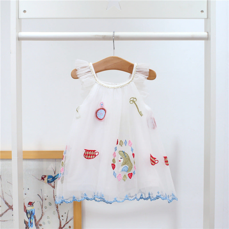 Newbornx Infantx Babyx Girlsx Dressx Cutex Lacex Toddlerx Kidsx Clothingx A-linex Princessx Embroideryx Summerx Dressx 0-2Tx