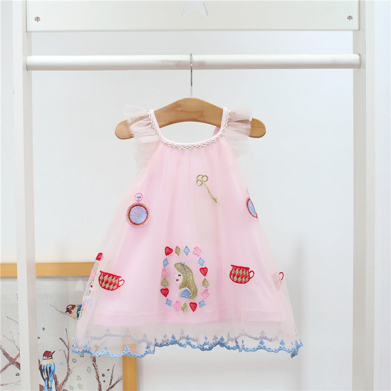 Newbornx Infantx Babyx Girlsx Dressx Cutex Lacex Toddlerx Kidsx Clothingx A-linex Princessx Embroideryx Summerx Dressx 0-2Tx