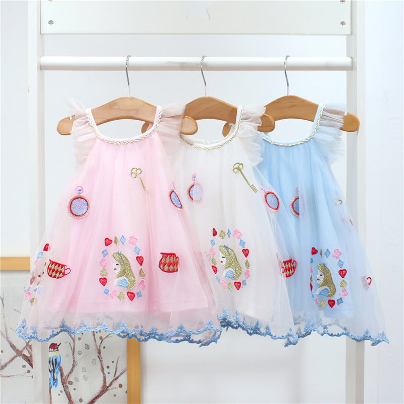 Newbornx Infantx Babyx Girlsx Dressx Cutex Lacex Toddlerx Kidsx Clothingx A-linex Princessx Embroideryx Summerx Dressx 0-2Tx