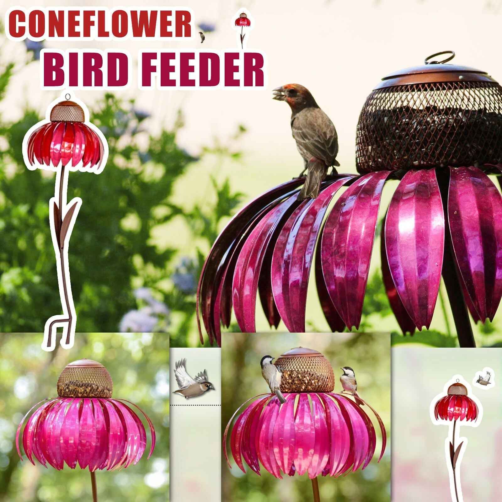 Petal Shape Bird Feeder - Wire Garden - Amanluxe