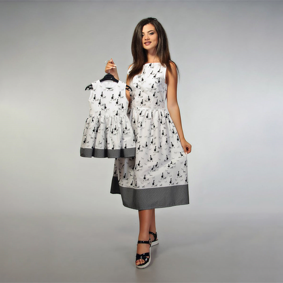 Summer Sleeveless Parent-Child Dresses Mother And Women'S Vest Dress