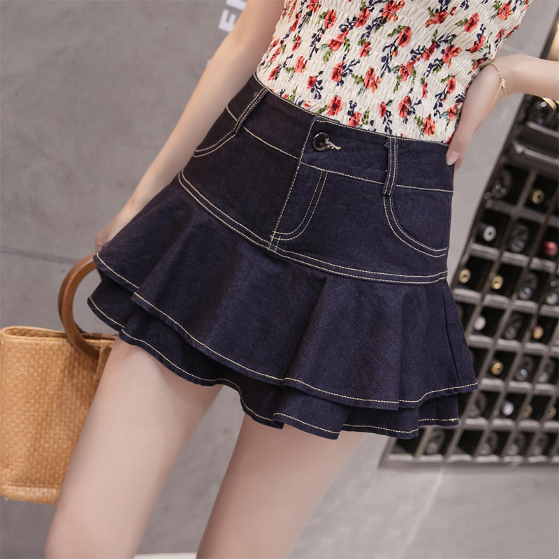 Denim Skirts For Small People To Wear Women'S Short Skirts With A Height Of 150Cm In Spring And Summer