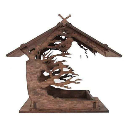 Wooden Garden Bird Feeder - Hanging Pendant - Amanluxe
