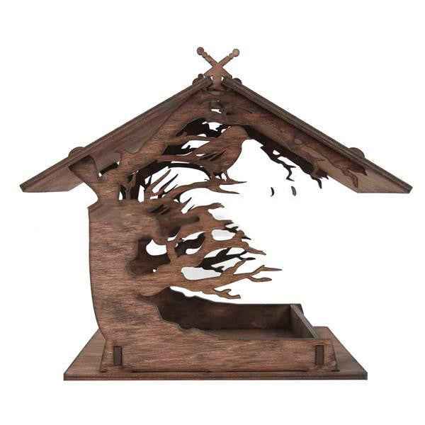 Wooden Garden Bird Feeder - Hanging Pendant - Amanluxe