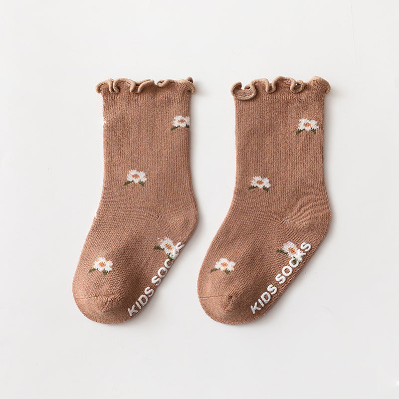New Style Wooden Ears Girl Socks Baby Baby Non-Slip Floor Socks