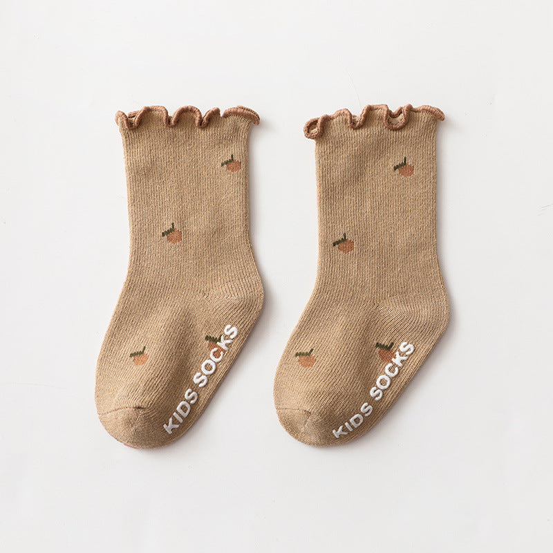 New Style Wooden Ears Girl Socks Baby Baby Non-Slip Floor Socks