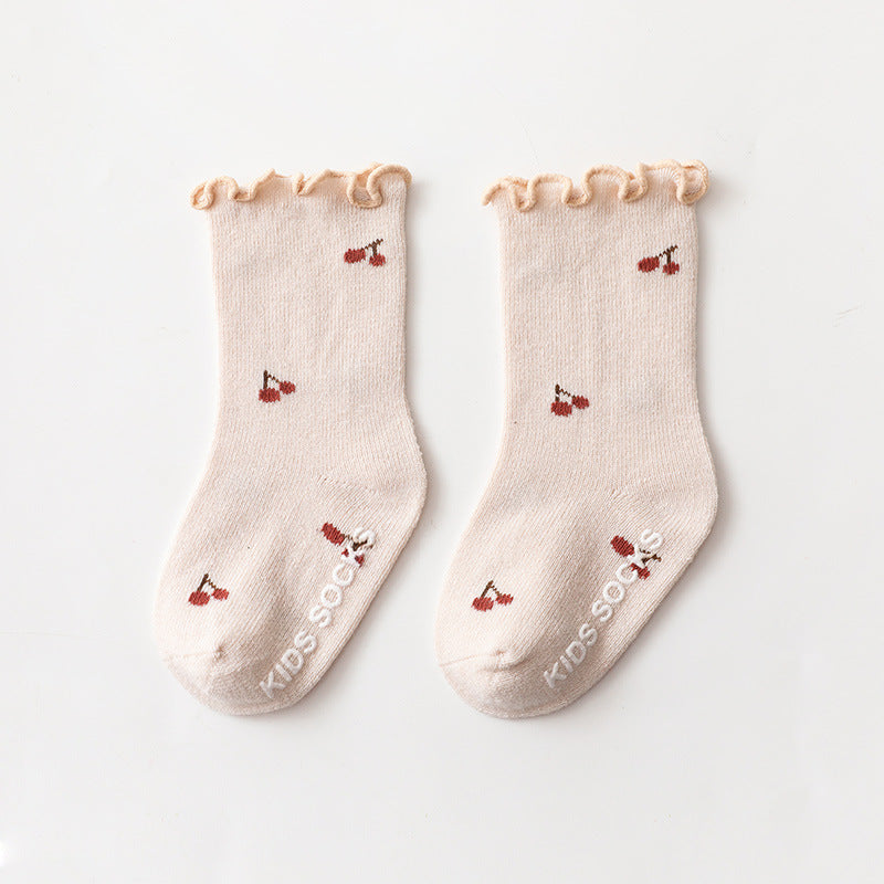 New Style Wooden Ears Girl Socks Baby Baby Non-Slip Floor Socks