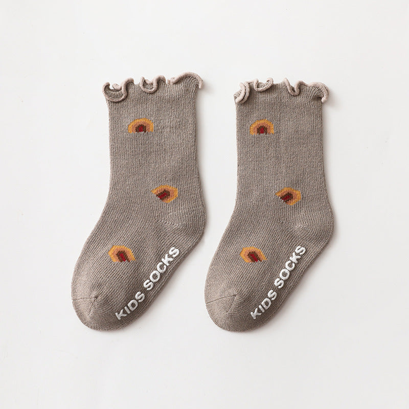 New Style Wooden Ears Girl Socks Baby Baby Non-Slip Floor Socks