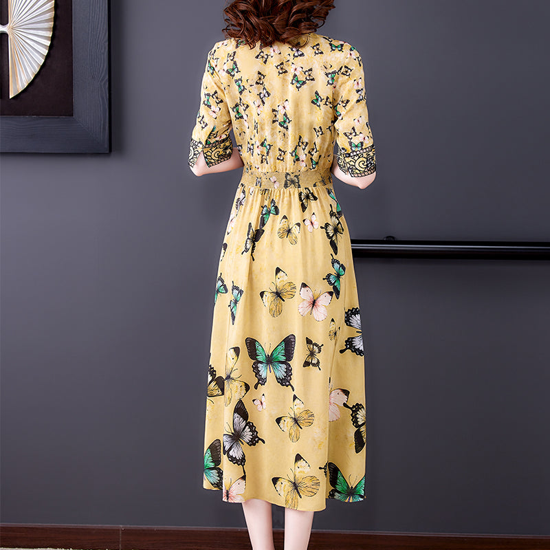 Summer V-neck Dresses, High-end, Luxury, Big-name Temperament, Age Reduction, Popular Skirts