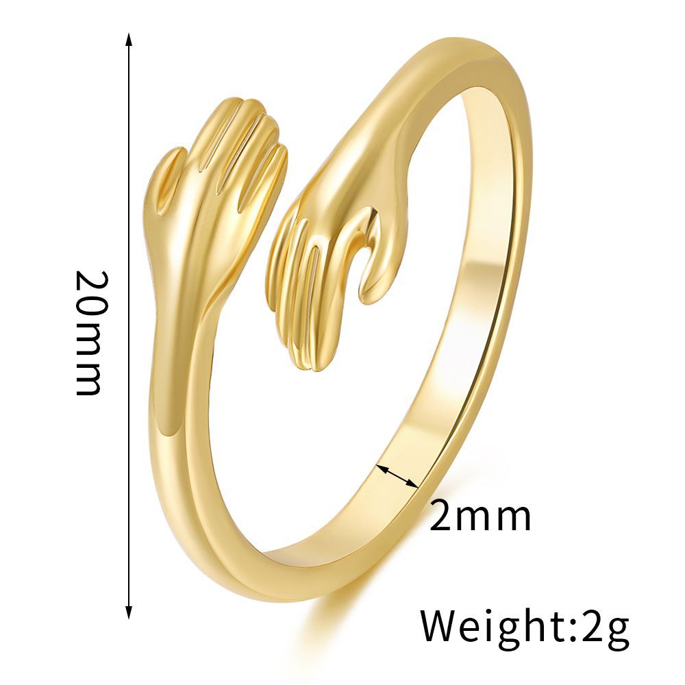 Hug Gesture Ring 18K Gold Preservation