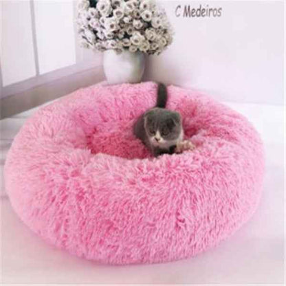 Round Cat Mattress - Long Fur Winter Pad - Amanluxe