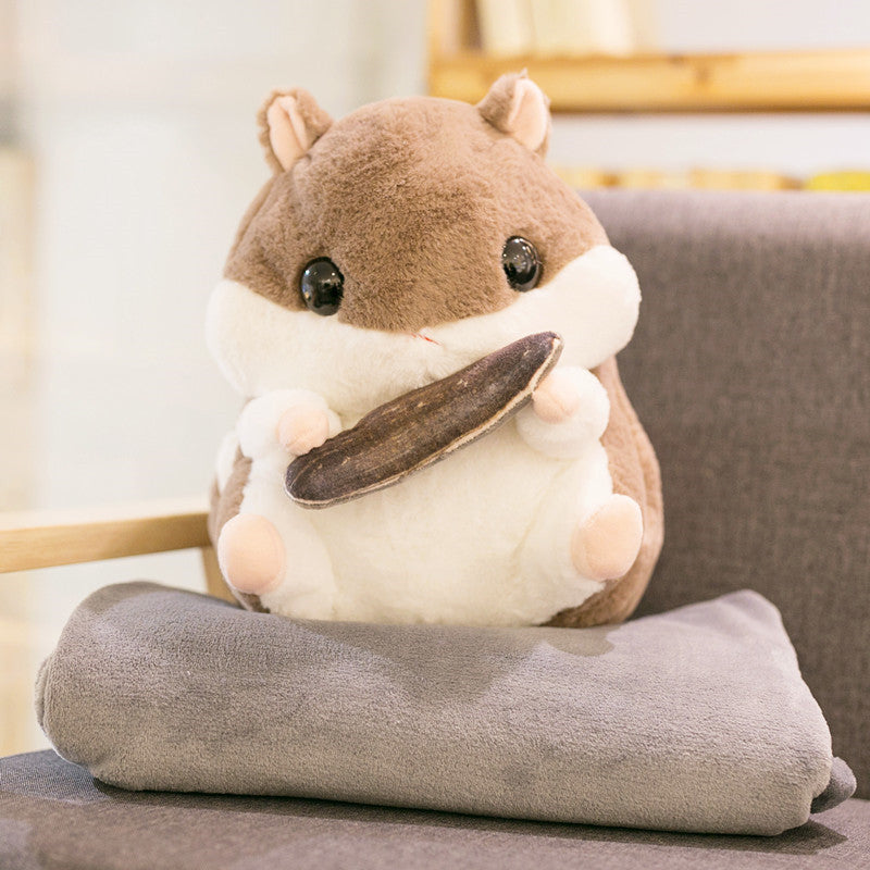 Cartoon hamster mouse pillow