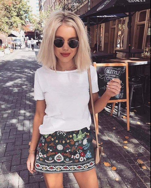 Printed Short Skirt Lady tutu hip Bust skirts Women's Skirt