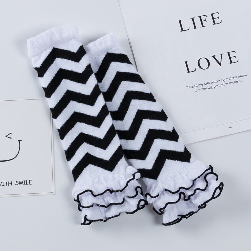 Factory direct sale baby knee socks with wooden ears and wave pattern baby crawling socks knee non-slip knee socks