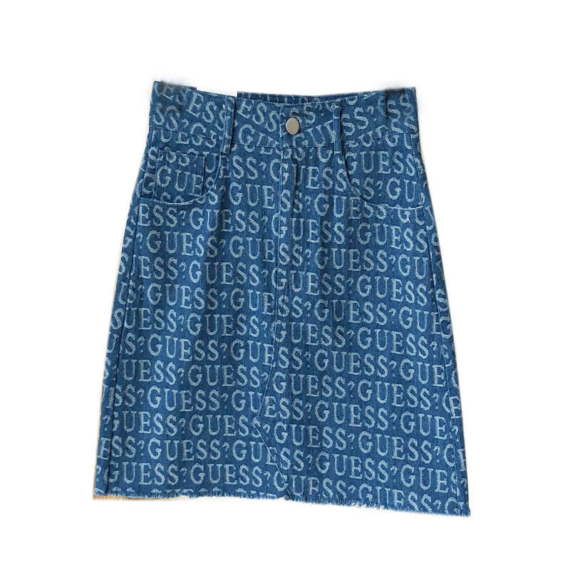 Denim Skirt Women Summer Korean Style High Waist All-match
