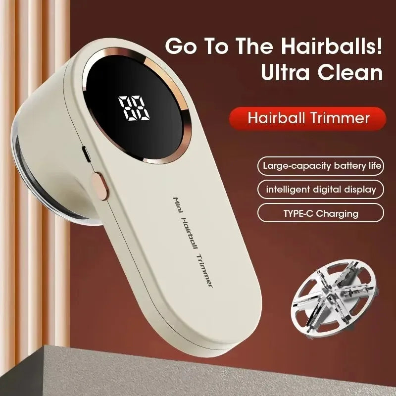 Household Hair Ball Trimmer With LED Display Rechargeable Electric Lint Remover Hairball Fizz Fluffs Clothes Shaving Machine