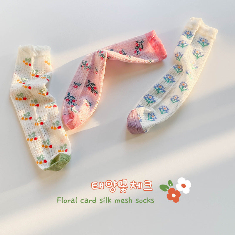Children's Socks Spring Summer Baby Thin Pile Pile Women's Socks