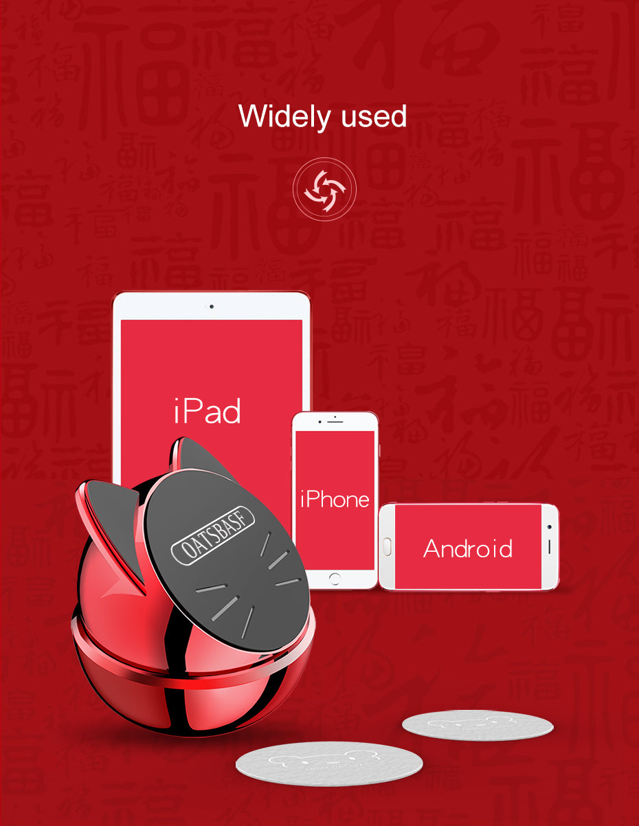 OATSBASF Universal Car Holder for Cellphone 360 Degree GPS Magnetic Mobile Phone Holder for Xiaomi Redmi Note 7 Magnetic Mount Holder