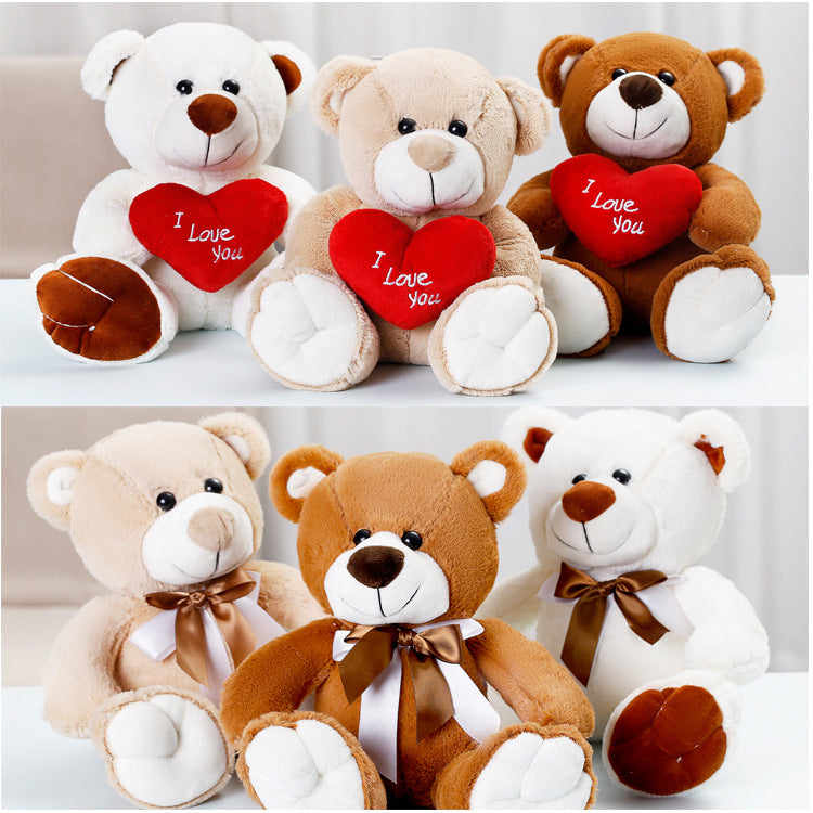 Cute Cartoon Hug Bear With Bow Tie Bear Plush Doll