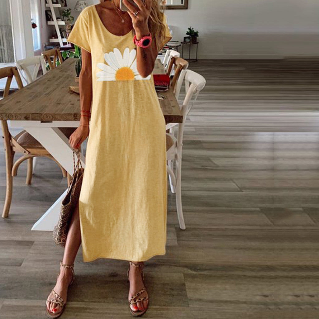 Women's printed European and American long skirts